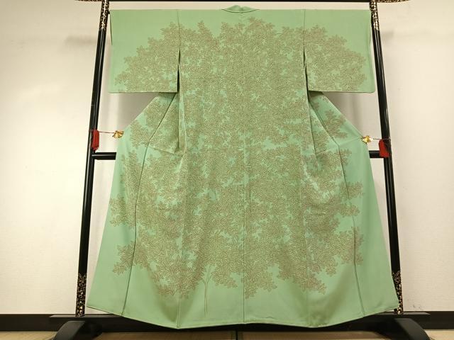 平和屋着物●訪問着 枝葉文 正絹 逸品 AABH5049fy
