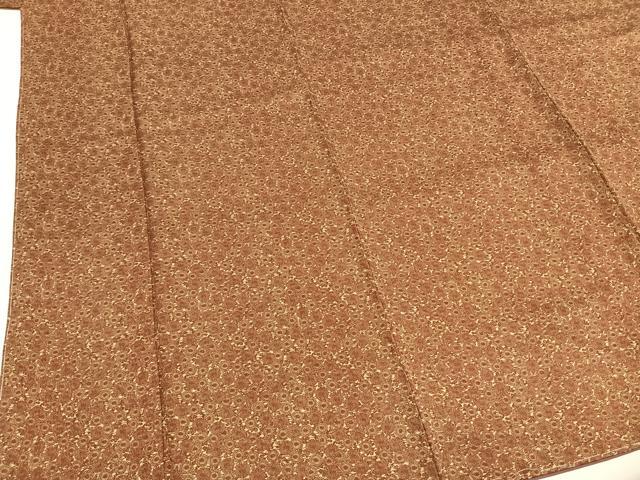 平和屋着物●上質な小紋 型染め 草花文 正絹 逸品 未使用 AABH5057fy
