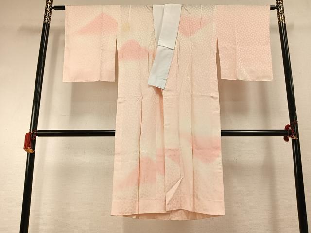 平和屋着物○長襦袢 無双仕立て 風景文 暈し染め ローズカラー 正絹 逸品