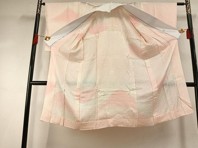 平和屋着物●長襦袢 無双仕立て 風景文 暈し染め ローズカラー 正絹 逸品 AABH5063fy