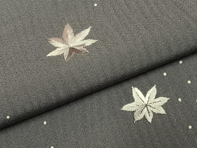 平和屋着物●訪問着 刺繍 舞葉文 楓 正絹 逸品 未使用 AABH5064fy