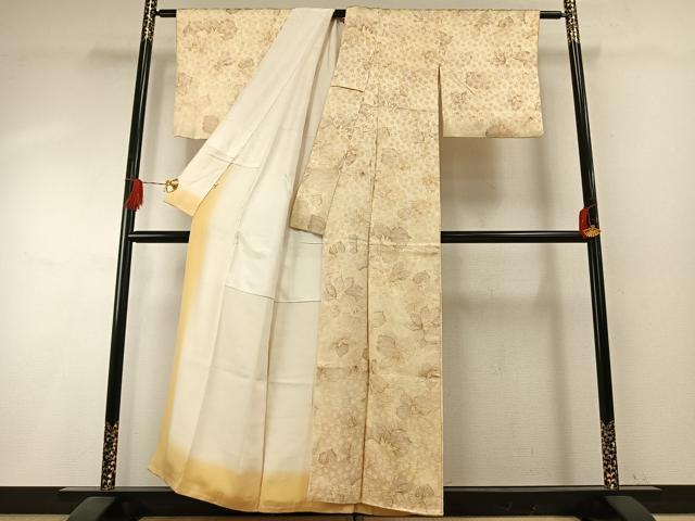 平和屋着物●上質な小紋 舞花文 小田急百貨店扱い 正絹 逸品 AABH5071fy