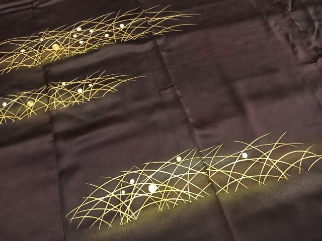 平和屋着物●人間国宝 福田喜三郎 訪問着 駒刺繍 露芝文 暈し染め 金彩 正絹 逸品 AABH5078fy