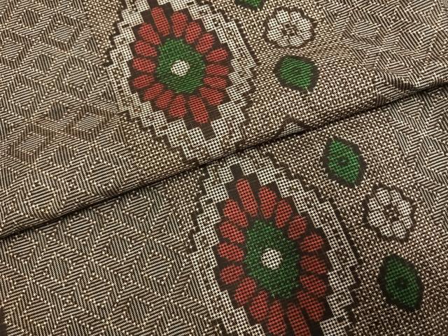 平和屋着物●本場大島紬 一元7マルキ 花菱文 正絹 逸品 AABH5080fy