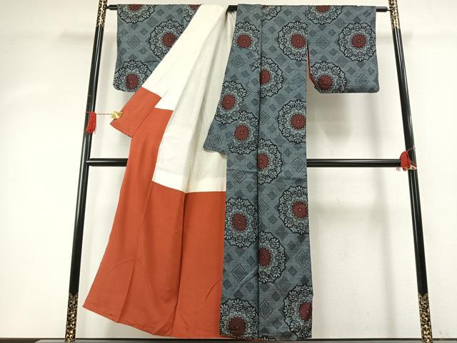平和屋着物●本場大島紬 割り込み絣 正絹 逸品 AABH5084fy