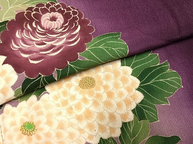 平和屋着物●アンティーク 大正ロマン 色留袖 中国三大刺繍 相良刺繍 草花文 暈し染め 両褄 正絹 逸品 AABH5101fy