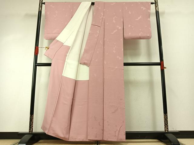 平和屋着物●上質な色無地 花尽くし地紋 虹色 正絹 逸品 AABH5112fy