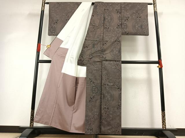 平和屋着物●本場大島紬 カタス7マルキ 花蝶文 正絹 逸品 AABH5120fy