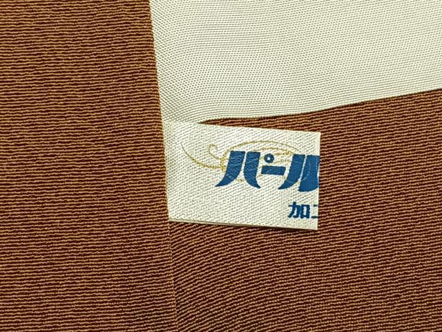 平和屋着物●上質な色無地 桑茶色 正絹 逸品 AABH5156fy