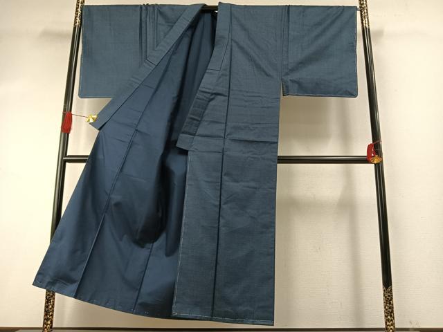 平和屋着物●男性 紬 アンサンブル 長襦袢(無双仕立て)セット 亀甲柄 正絹 逸品 AABH5165fy