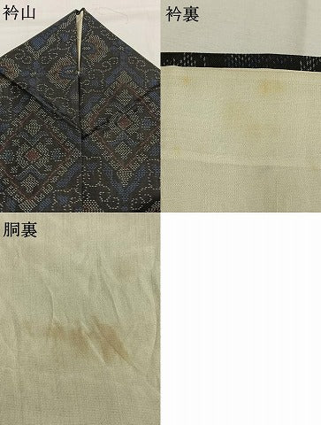 平和屋着物●本場大島紬 花菱文 正絹 逸品 AABH5169fy
