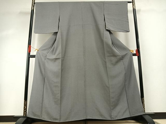 平和屋着物●江戸小紋 万筋 黒色×白色 正絹 逸品 未使用 AABH5172fy