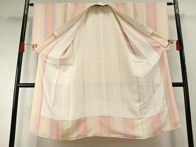 平和屋着物●長襦袢 袷 間道 半衿刺繍 正絹 逸品 AABH5173fy