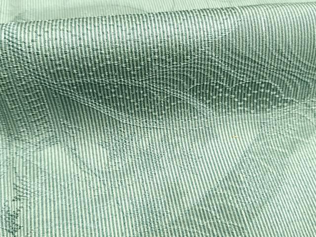 平和屋着物●江戸小紋 訪問着 万筋 水色×白色 巻物地紋 正絹 逸品 AABH5174fy