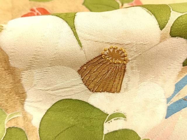 平和屋本店●アンティーク 大正ロマン 振袖 駒刺繍 草花文 暈し染め 正絹 逸品 AABH5192fy