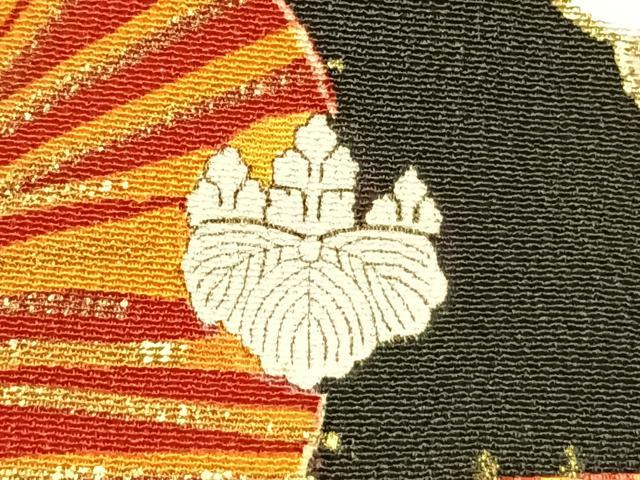 平和屋本店●アンティーク 大正ロマン 振袖 駒刺繍 孔雀花文 暈し染め 金糸 金彩 正絹 逸品 AABH5194fy