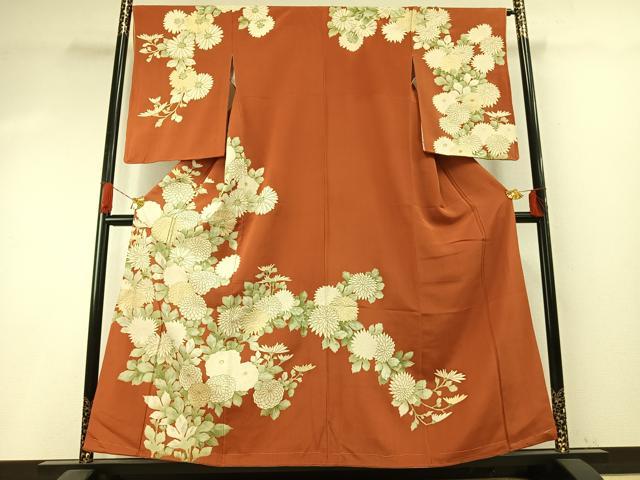 平和屋着物●訪問着 草花文 金銀彩 正絹 逸品 AABH5197fy