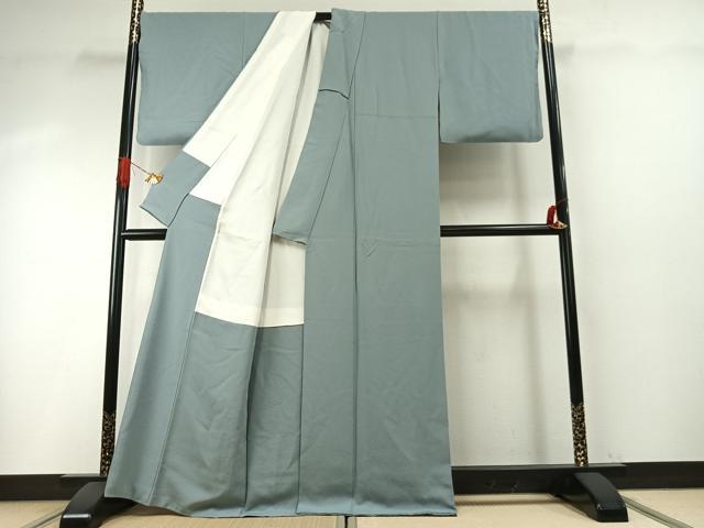 平和屋着物●上質な色無地 作家物 秘色色 健勝苑扱い 反端付き 正絹 逸品 AABH5200fy