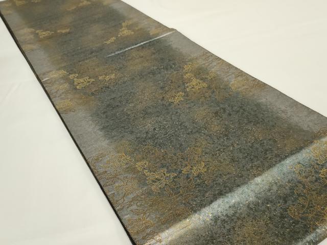 平和屋着物◎全通柄袋帯 更紗花文 金糸 引箔 正絹 逸品 AABH5228ou
