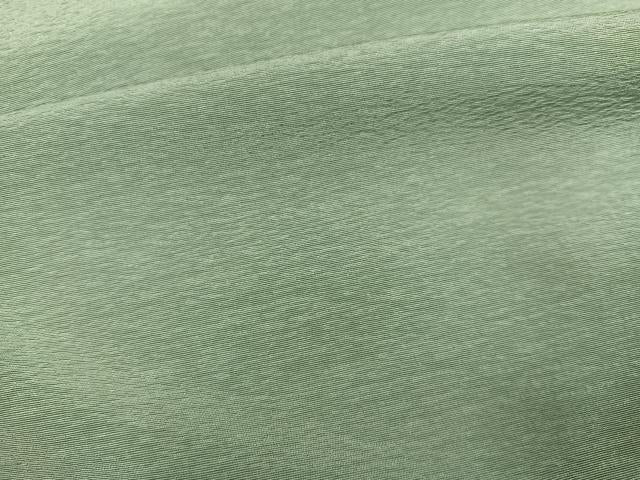 平和屋着物●京加賀友禅 百貫達雄 色無地 山葵色 正絹 逸品 未使用 AABH5243ph