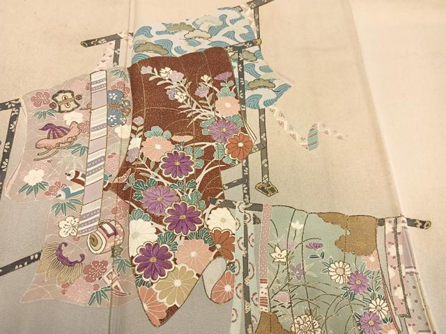 平和屋着物●京の名門 じゅらく謹製 帝王紫 色留袖 刺繍 誰が袖花文 金彩 正絹 逸品 AABH5249ph