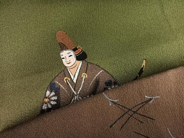 平和屋着物●訪問着 松原清久 手描き 人物文 暈し染め 金銀彩 丹後ちりめん 反端付き 正絹 逸品 未使用 AABH5270ph
