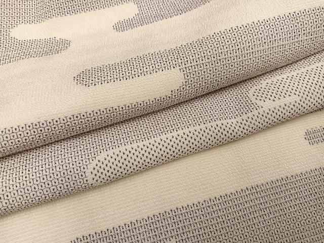 平和屋着物●本塩沢 110亀甲 エ霞文 正絹 逸品 AABH5275ph