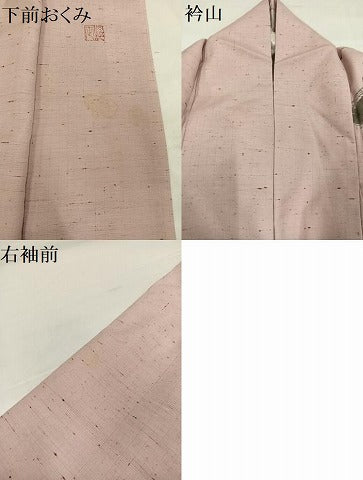 平和屋着物●素描友禅作家 阿部正 訪問着 手描き ぜんまい紬地 草花文 正絹 逸品 AABH5277ph