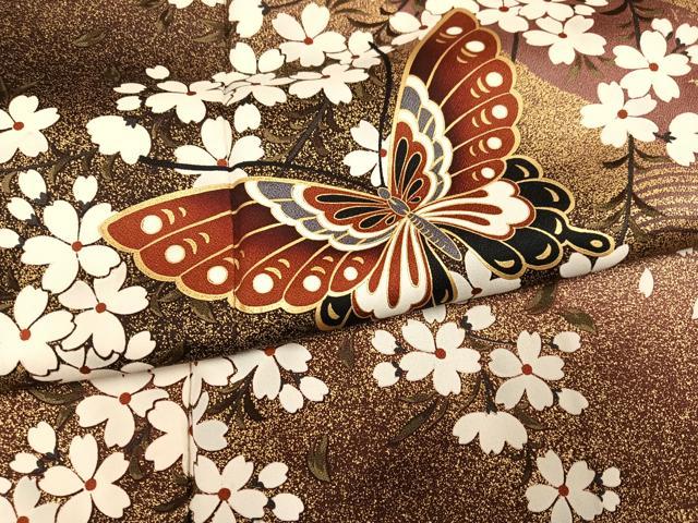平和屋着物●森英恵・HANAE MORI 訪問着 花蝶文 金彩 正絹 逸品 AABH5280ph