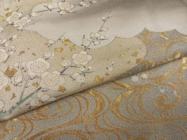 平和屋着物●豪華色留袖 寿光織 紅白梅 暈し染め 金糸 正絹 逸品 AABH5281ph