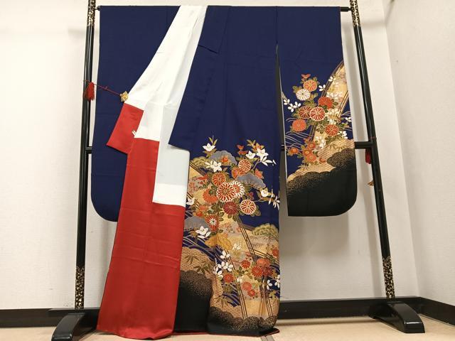 平和屋着物●豪華振袖 草花文 金彩 正絹 逸品 AABH5286ph