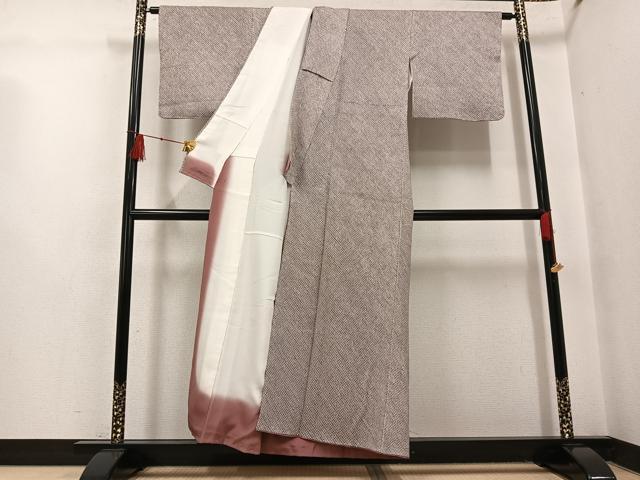 平和屋着物●大変加工の良い総絞り小紋 正絹 逸品 AABH5287ph