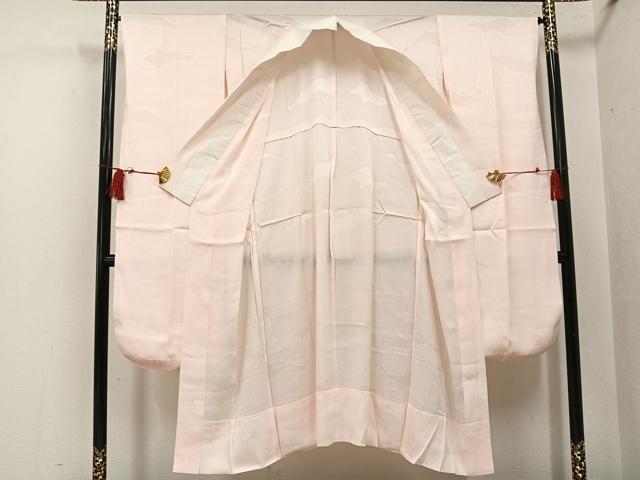 平和屋着物●振袖用長襦袢 無双仕立て 雲重ね地紋 肌色 正絹 逸品 AABH5289ph