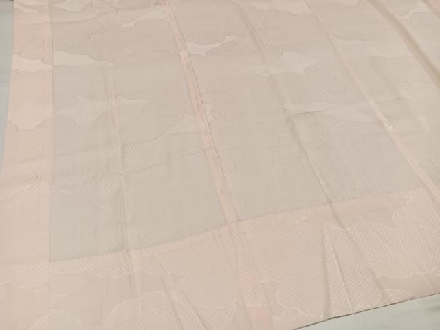 平和屋着物●振袖用長襦袢 無双仕立て 雲重ね地紋 肌色 正絹 逸品 AABH5289ph
