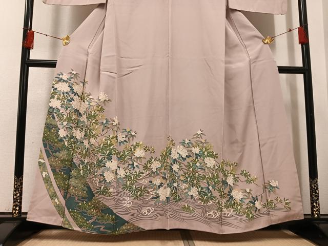 平和屋着物●豪華色留袖 友禅 草花文 正絹 逸品 AABH5306ph