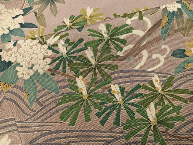 平和屋着物●豪華色留袖 友禅 草花文 正絹 逸品 AABH5306ph