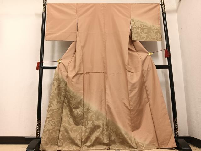 平和屋着物●本場大島紬 訪問着 刺繍 枝梅文 暈し染め 金彩 正絹 逸品 AABH5311ph