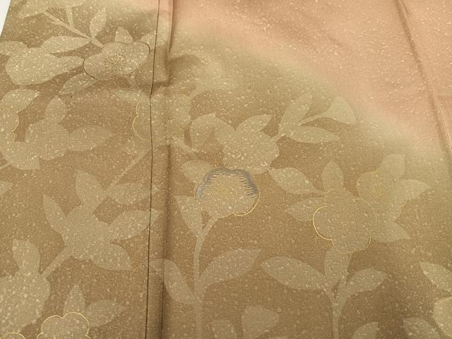 平和屋着物●本場大島紬 訪問着 刺繍 枝梅文 暈し染め 金彩 正絹 逸品 AABH5311ph