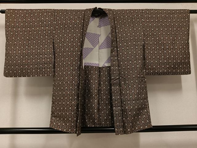 平和屋着物●アンティーク大島 本場大島紬 アンサンブル 正絹 逸品 AABH5312ph