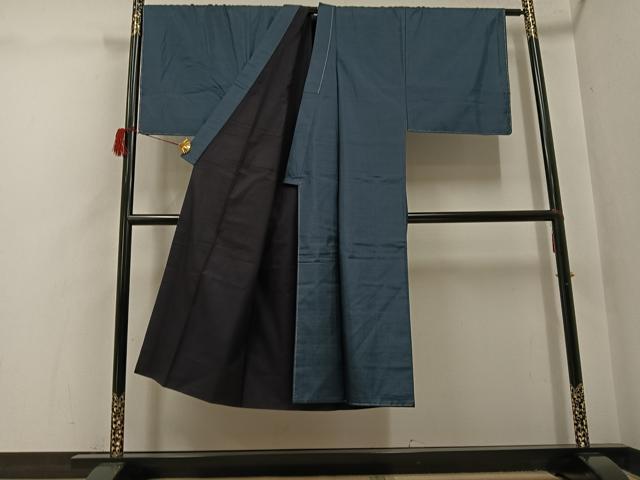 平和屋着物●男性 本場大島紬 アンサンブル さつま染織 亀甲絣 証紙付き 正絹 逸品 未使用 AABH5326ph