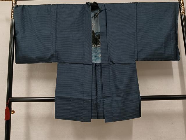 平和屋着物●男性 本場大島紬 アンサンブル さつま染織 亀甲絣 証紙付き 正絹 逸品 未使用 AABH5326ph