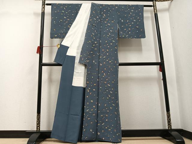 平和屋着物●上質な小紋 玩具文 正絹 逸品 AABH5330ph