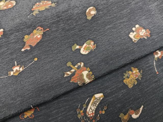 平和屋着物●上質な小紋 玩具文 正絹 逸品 AABH5330ph