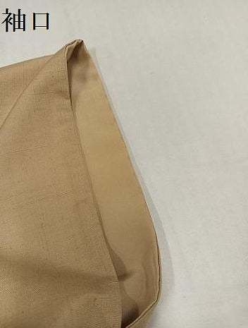 平和屋着物●上質な紬 色無地 榛色 正絹 逸品 AABH5342ph