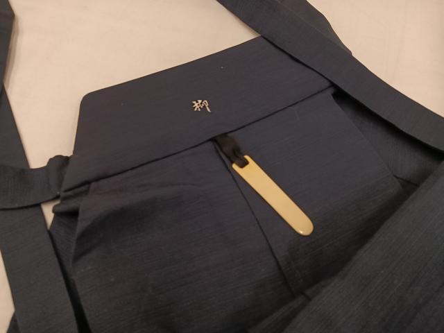 平和屋着物●男性 馬乗り袴 色無地 百入茶色 正絹 逸品 AABH5357ph