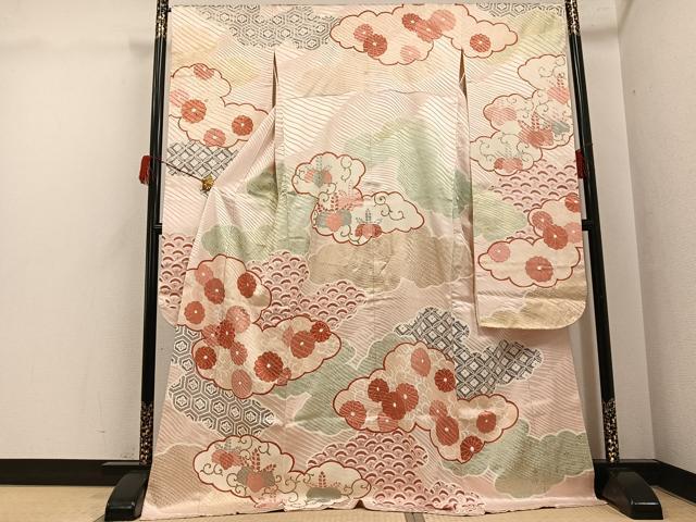 平和屋着物●豪華振袖 雲重ね吉祥花文 金彩 正絹 逸品 AABH5358ph