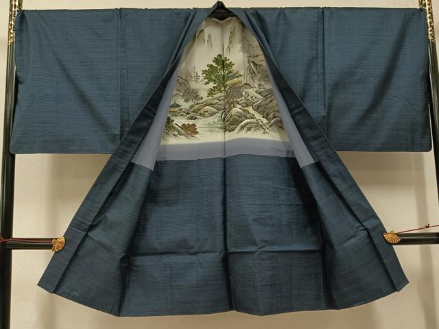 平和屋着物●男性 本場大島紬 アンサンブル 100亀甲 手織 総詰め 恵純雄作 証紙付き キングサイズ 正絹 逸品 AABH5365ph