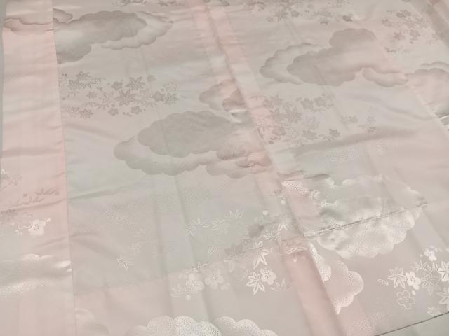 平和屋着物●振袖用長襦袢 無双仕立て 草花地紋 暈し染め 半衿刺繍 洗える着物 AABH5375ph