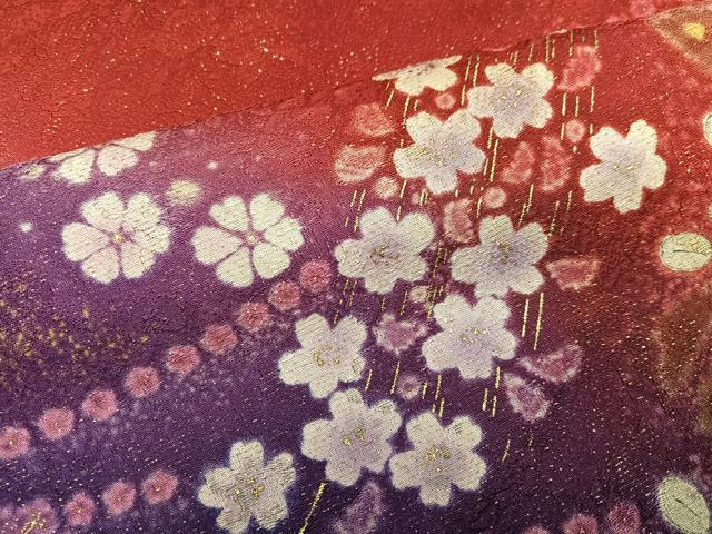 平和屋着物●豪華振袖 絞り 辻が花 暈し染め 金彩 金通し地 正絹 逸品 AABH5381ph