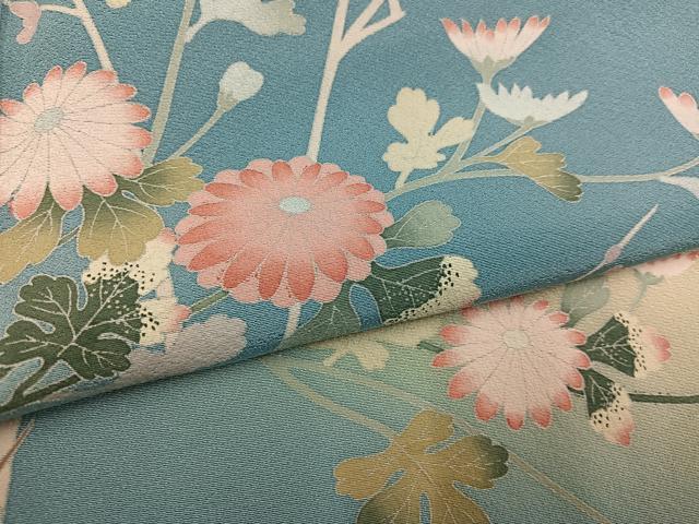 平和屋着物●訪問着 友禅 枝花文 暈し染め 正絹 逸品 AABH5387ph